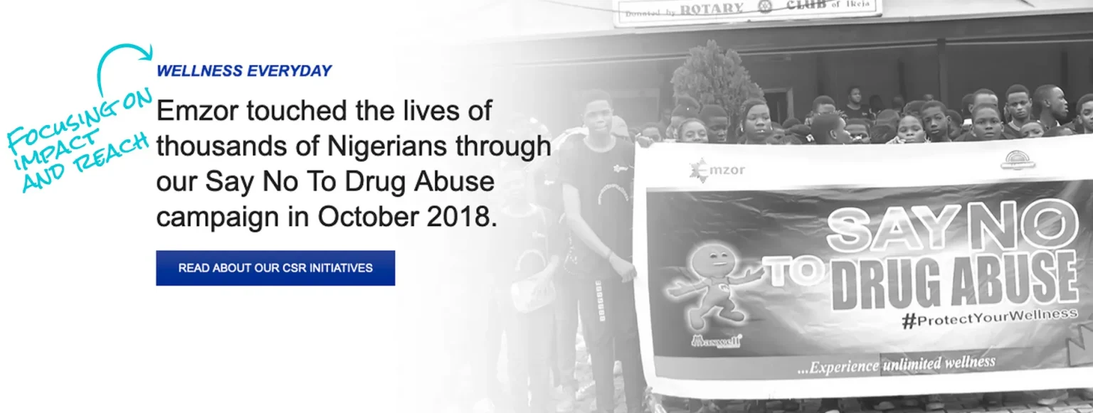 People participating in a 'Say No To Drug Abuse' community wellness campaign.